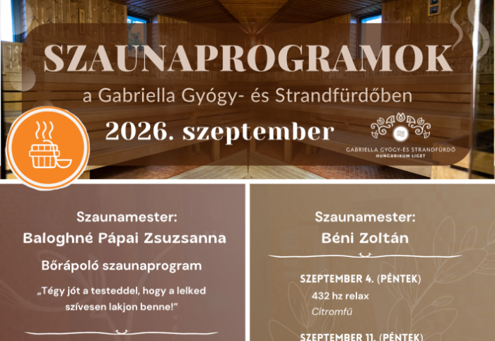 Szeptemberi szaunaprogramok