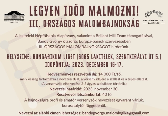 III. Országos Malombajnokság