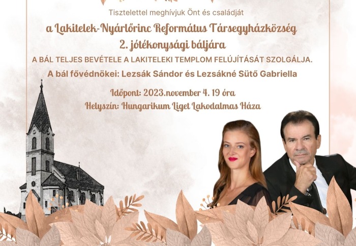 Lakitelek-Nyárlőrinc Református Társegyházközség 2. jótékonysági bál