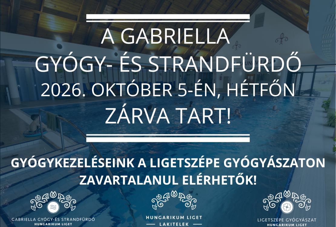 Tervezett karbantartás a Gabriella Gyógy- és Strandfürdőben