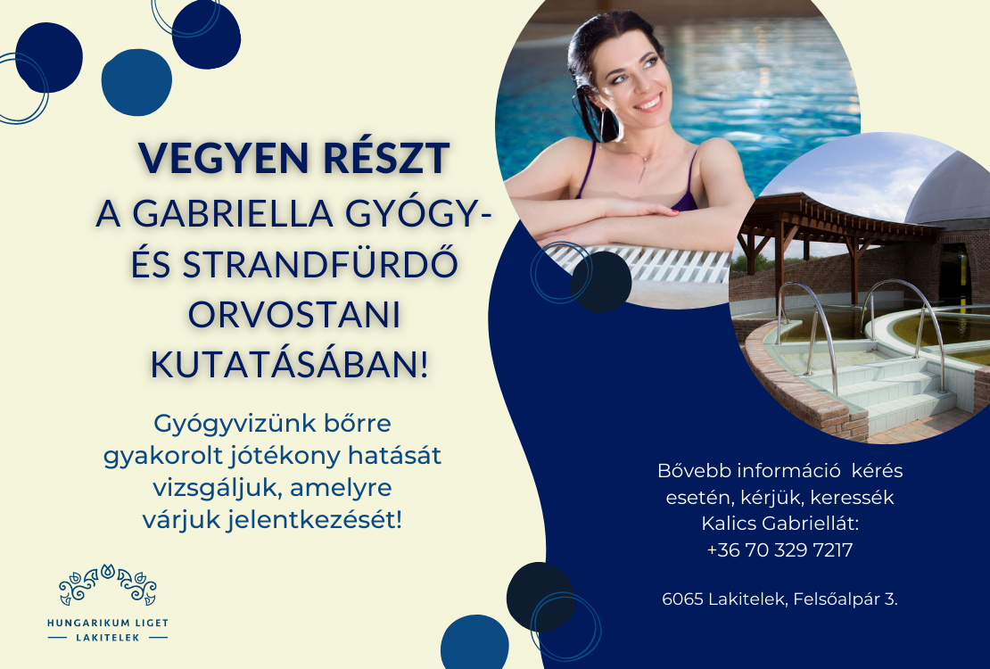 Vegyen részt a Gabriella Gyógy- és Strandfürdő orvostani kutatásában
