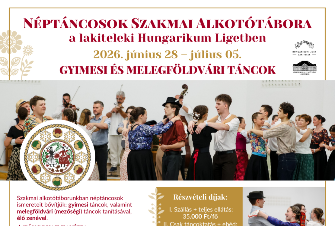 Néptáncosok Szakmai Alkotótábora 2026-ban is!