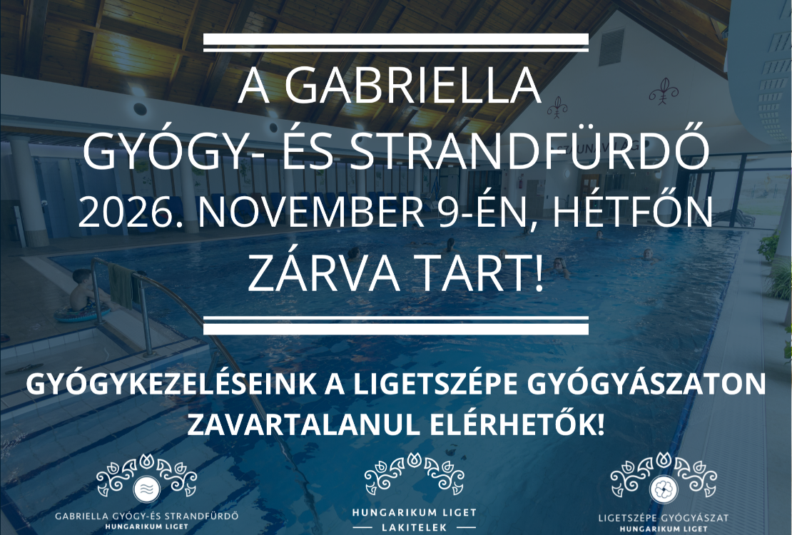 Novemberi karbantartás a Gabriella Gyógy- és Strandfürdőben