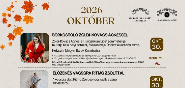 Októberi programok a Hungarikum Ligetben